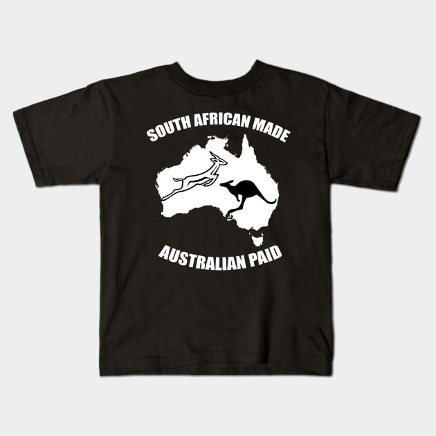 South Africa made Australian Paid Kids T-Shirt by Dojaja